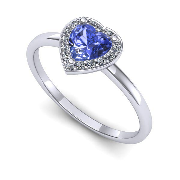 Inel de logodna din aur alb cu tanzanit