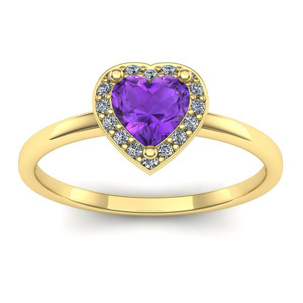 Inel logodna cu ametist inima