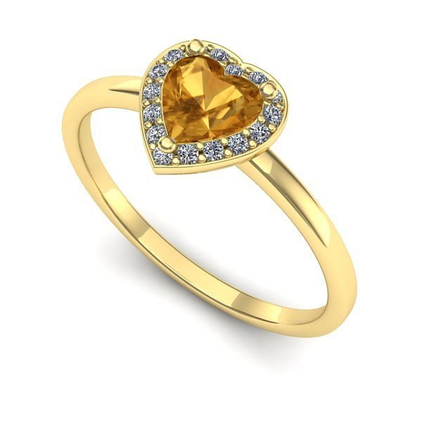 Inel din aur galben cu citrin