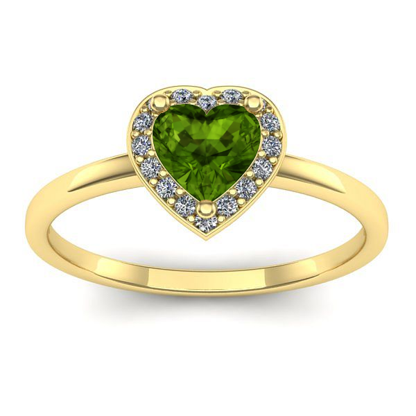 Inel cu peridot inima