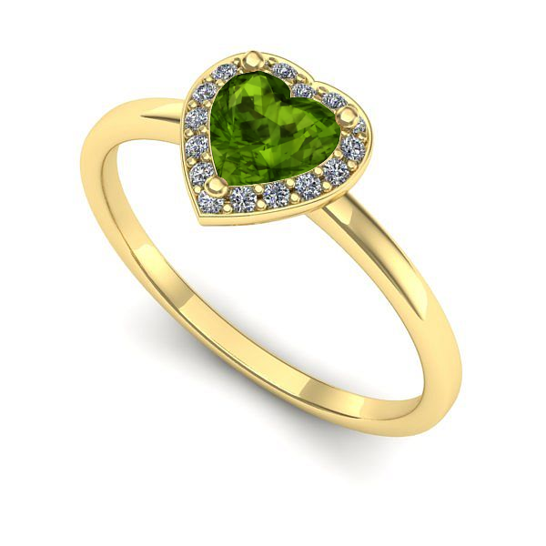 Inel de logodna din aur galben cu peridot