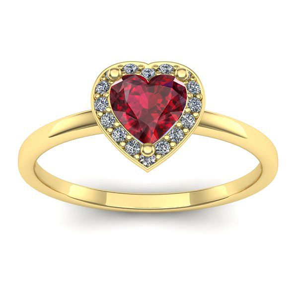 Inel de logodna cu rubin inima