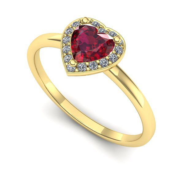 Inel de logodna din aur galben cu rubin