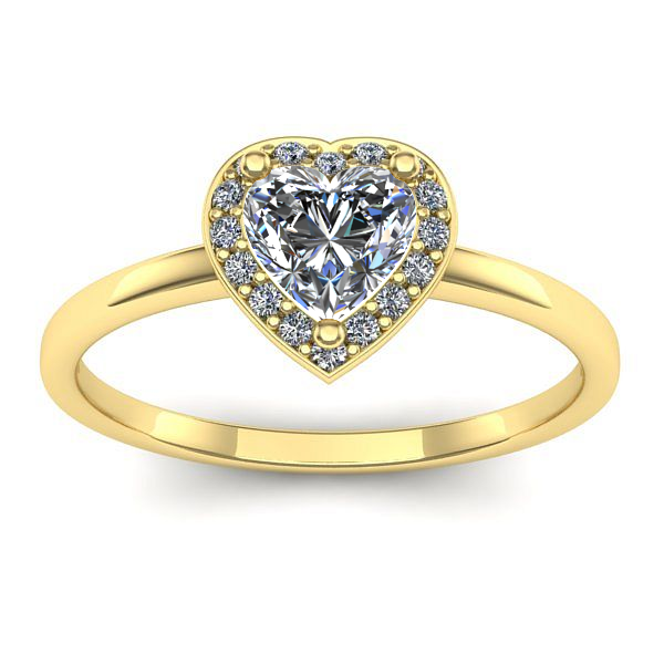 Inel cu diamant de laborator inima