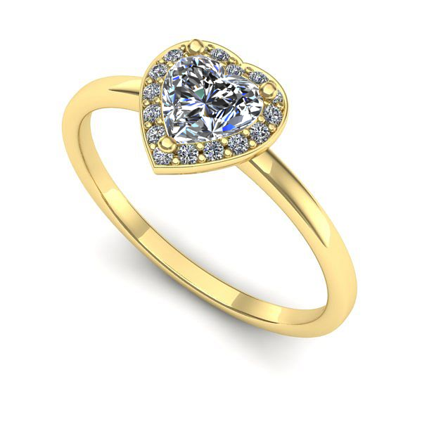 Inel logodna din aur galben cu diamant de laborator