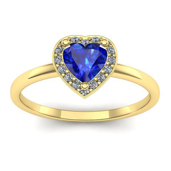 Inel cu safir inima