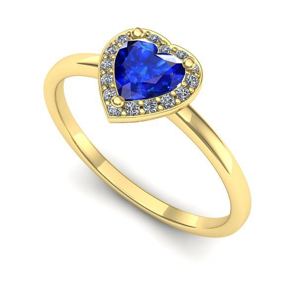 Inel de logodna din aur galben cu safir