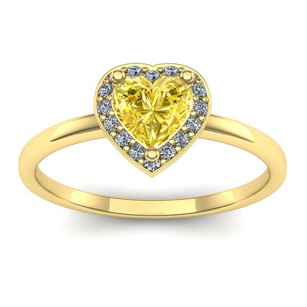 Inel de logodna cu safir galben inima