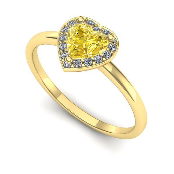 Inel de logodna din aur galben cu safir galben