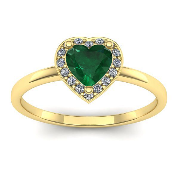Inel cu smarald inima