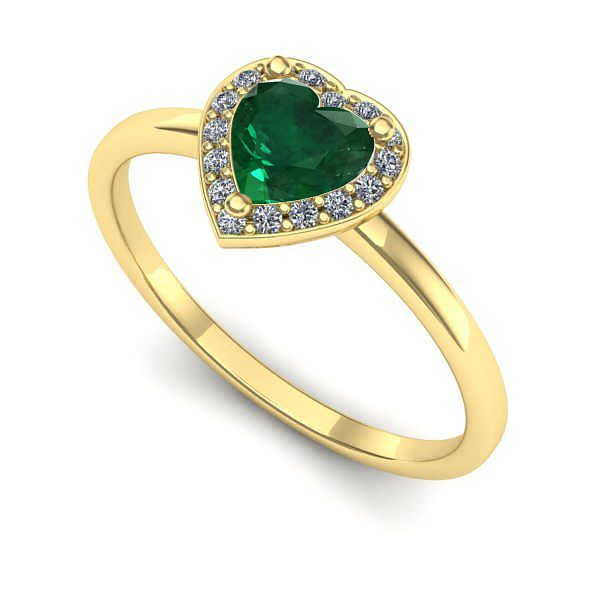 Inel din aur galben cu smarald