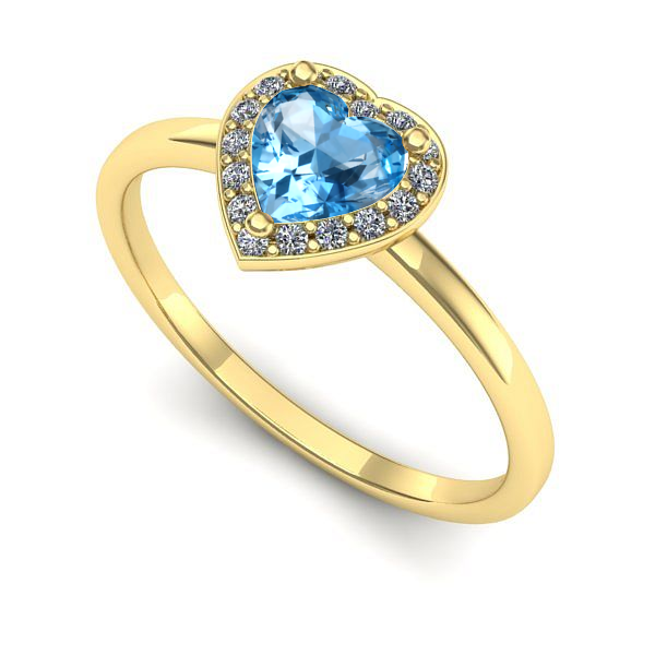 Inel din aur galben cu topaz blue