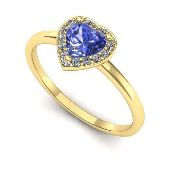 Inel logodna din aur galben cu tanzanit