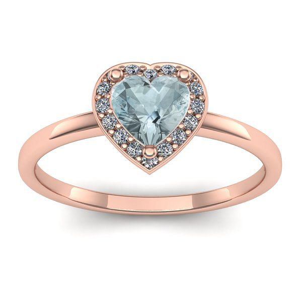 Inel logodna cu aquamarin inima