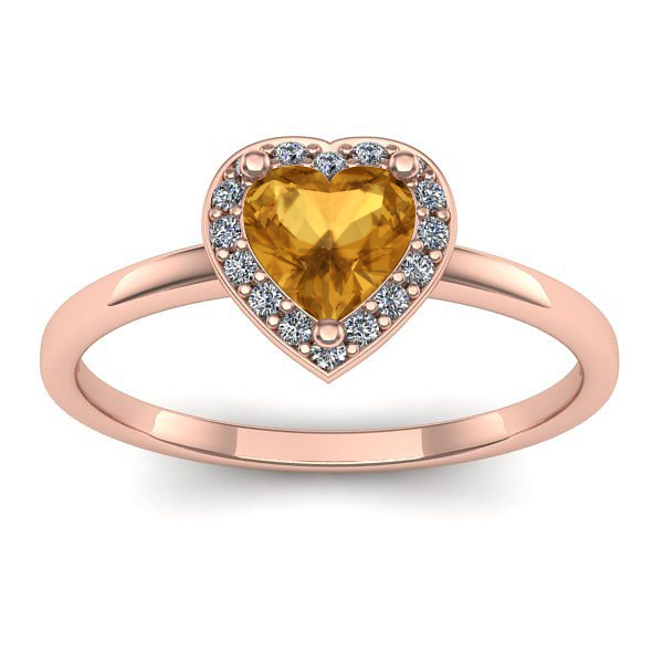 Inel de logodna cu citrin inima
