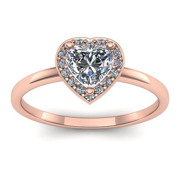 Inel cu safir alb inima