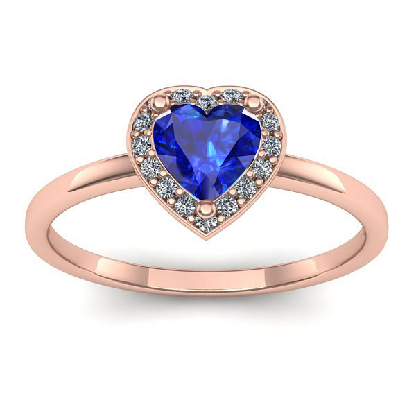 Inel logodna cu safir inima