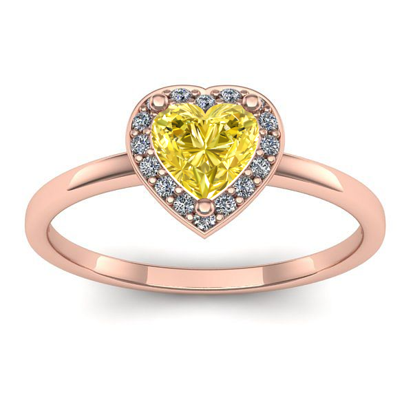 Inel cu safir galben inima