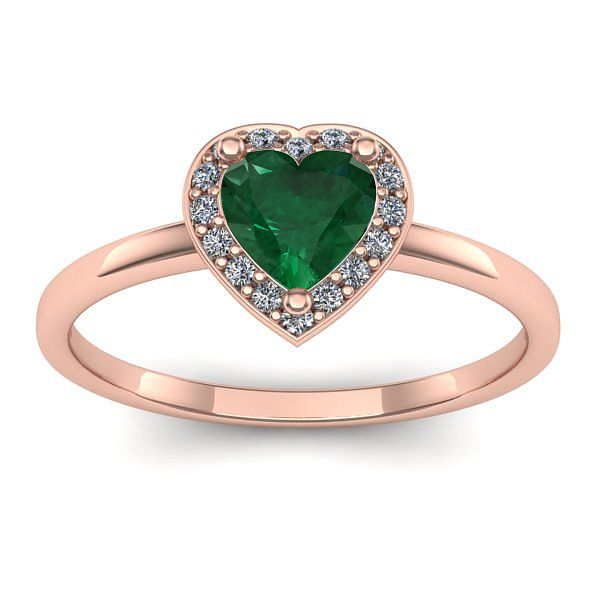 Inel cu smarald inima