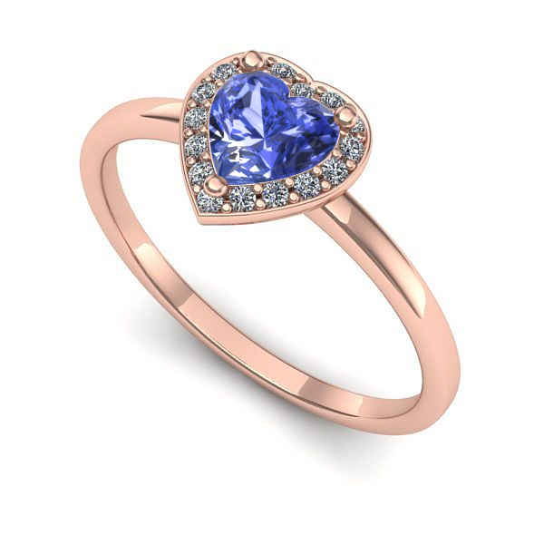 Inel din aur roz cu tanzanit