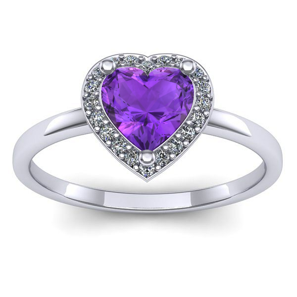 Inel de logodna cu ametist inima