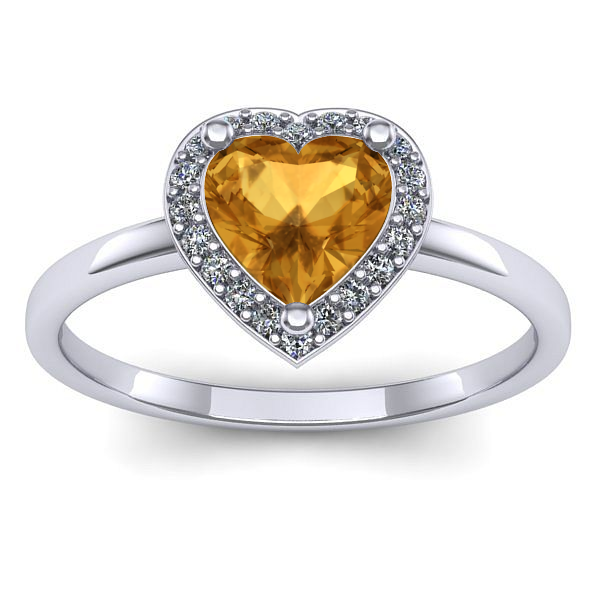 Inel logodna cu citrin inima