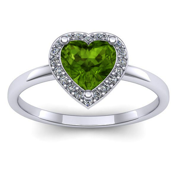 Inel cu peridot inima