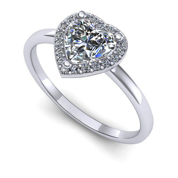 Inel logodna din aur alb cu safir alb