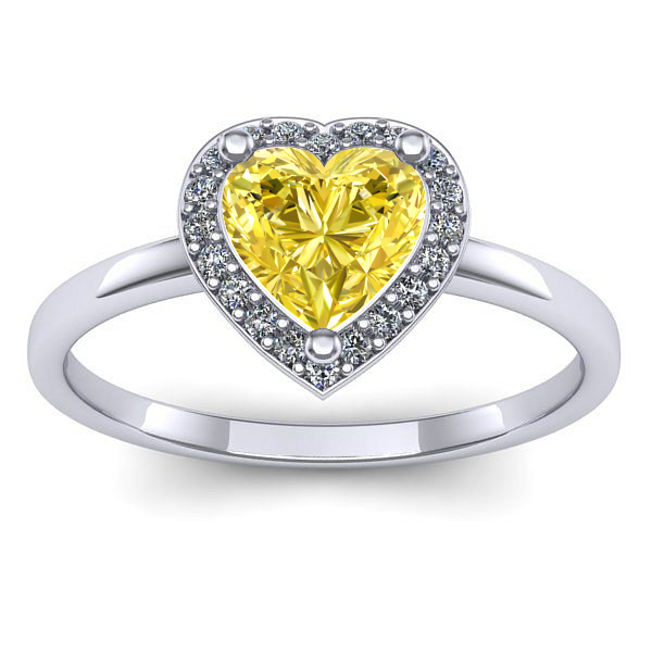 Inel de logodna cu safir galben inima