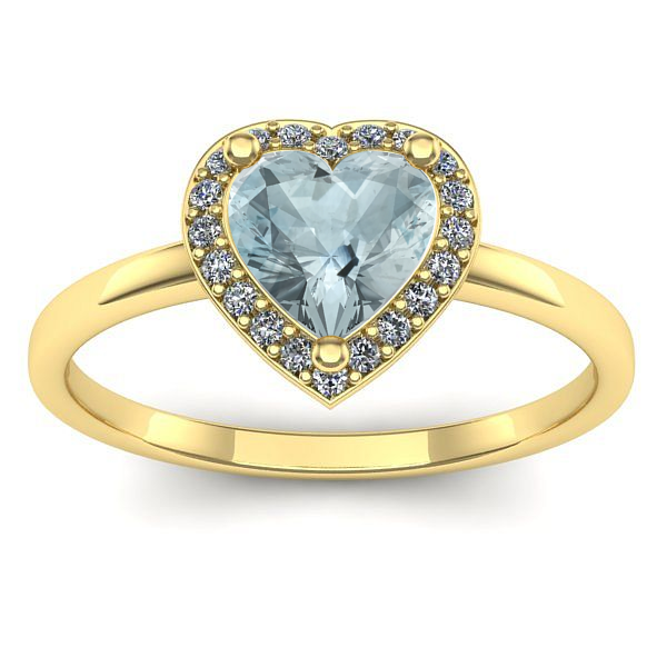 Inel logodna cu aquamarin inima