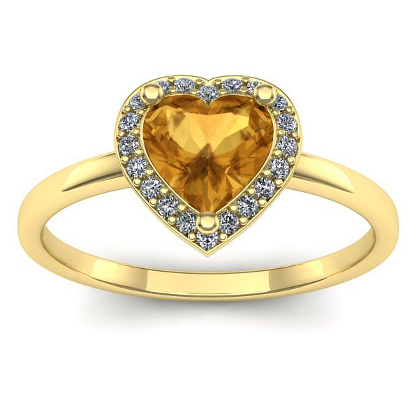 Inel logodna cu citrin inima