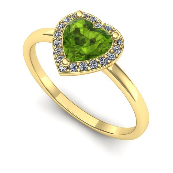 Inel din aur galben cu peridot