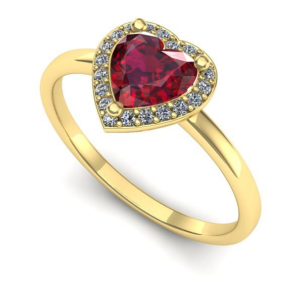 Inel de logodna din aur galben cu rubin