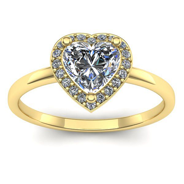 Inel de logodna cu diamant de laborator inima