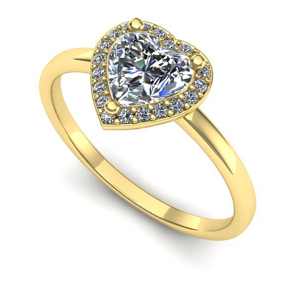 Inel logodna din aur galben cu safir alb