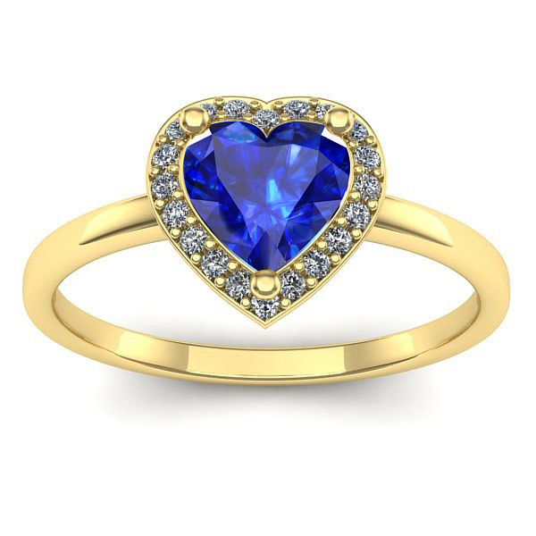 Inel logodna cu safir inima