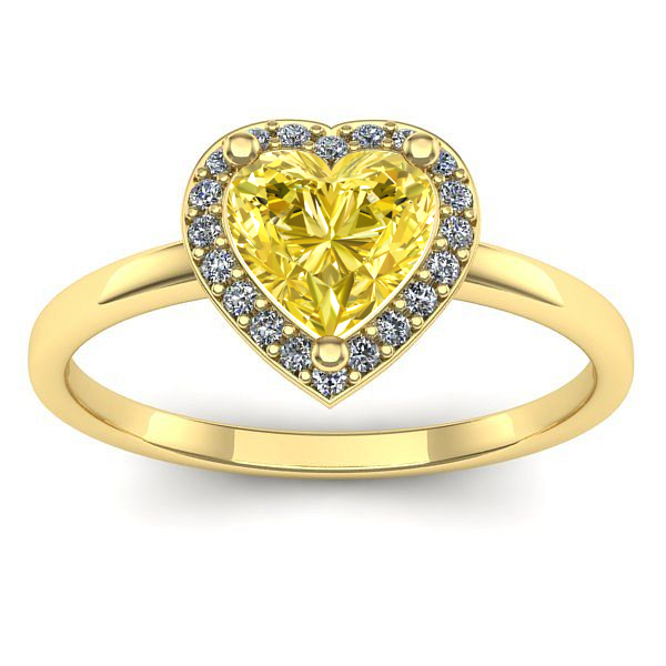 Inel de logodna cu safir galben inima
