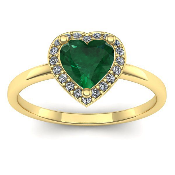 Inel logodna cu smarald inima