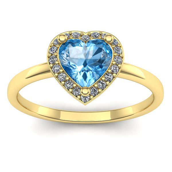 Inel de logodna cu topaz blue inima