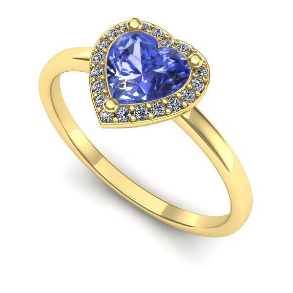 Inel logodna din aur galben cu tanzanit