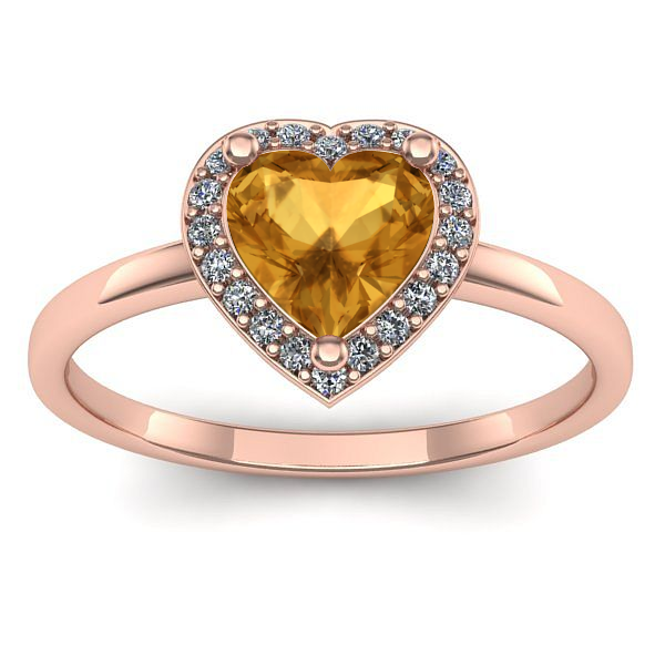 Inel cu citrin inima