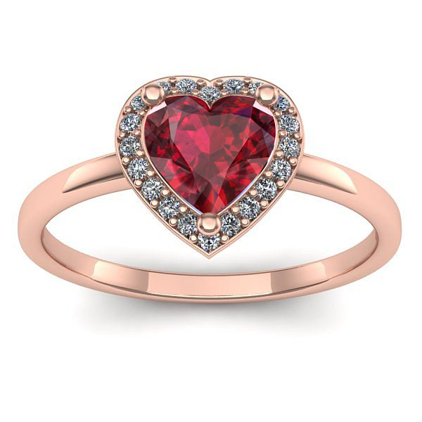Inel logodna cu rubin inima