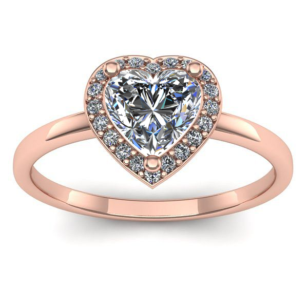 Inel de logodna cu diamant de laborator inima