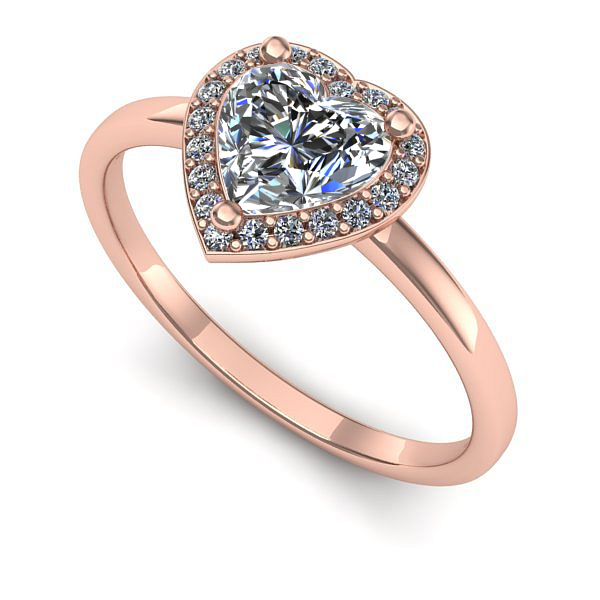Inel de logodna din aur roz cu diamant de laborator