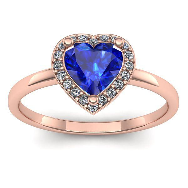 Inel logodna cu safir inima