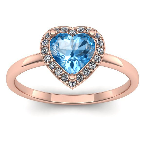 Inel cu topaz blue inima