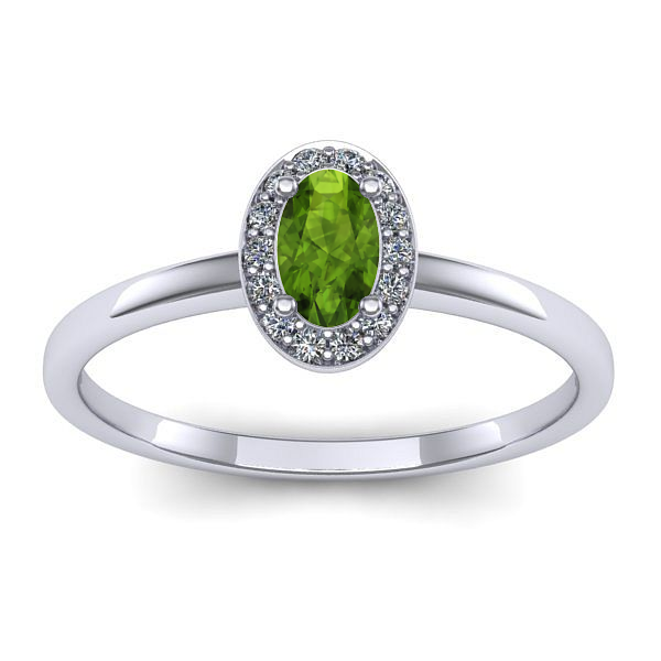 Inel cu peridot oval
