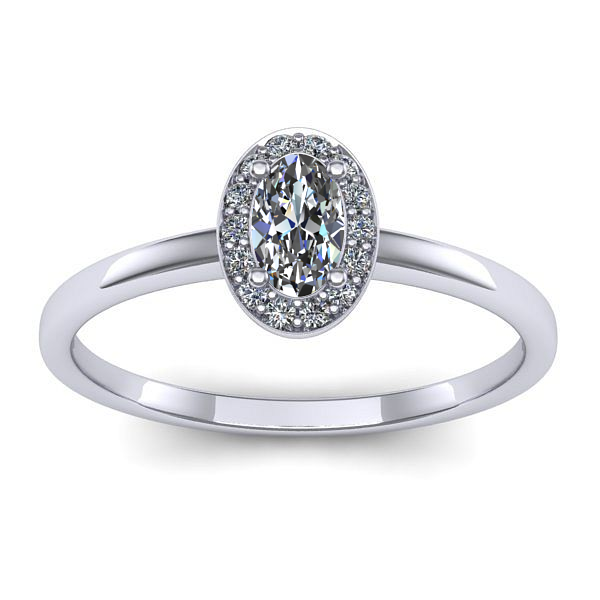 Inel de logodna cu safir alb oval