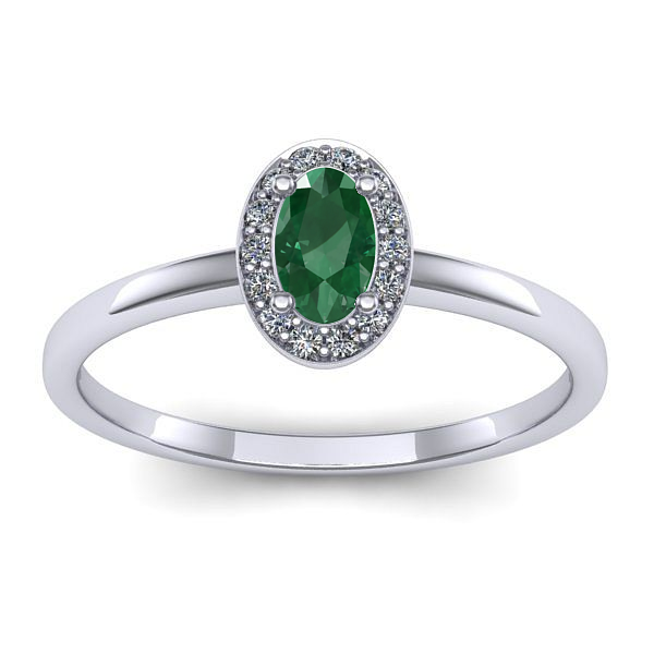 Inel cu smarald oval