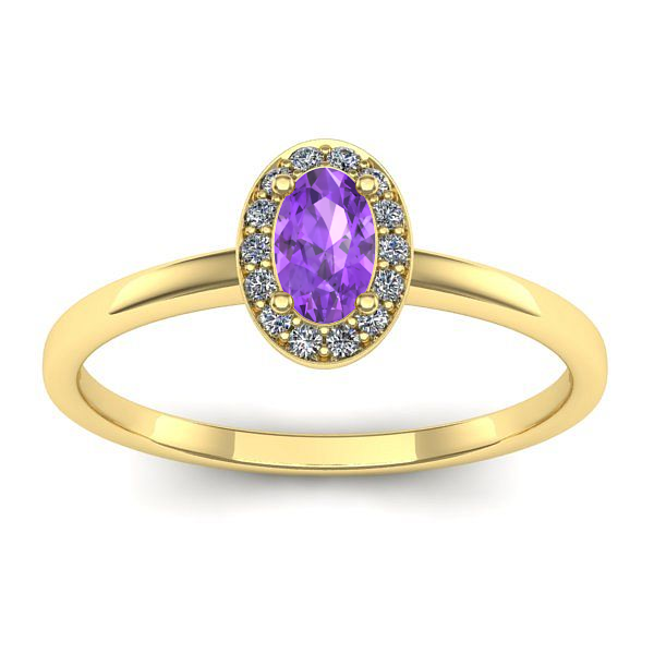 Inel cu ametist oval